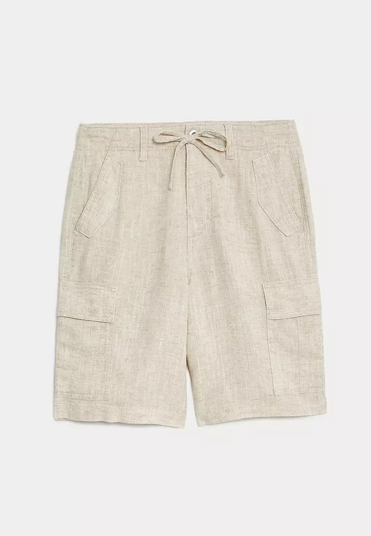 Linen Rich Cargo Utility Shorts