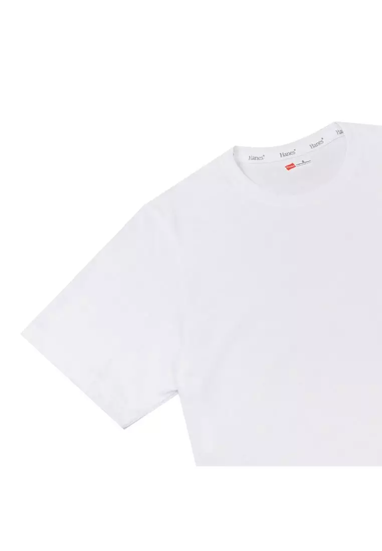 Mens White Round Neck T-Shirt