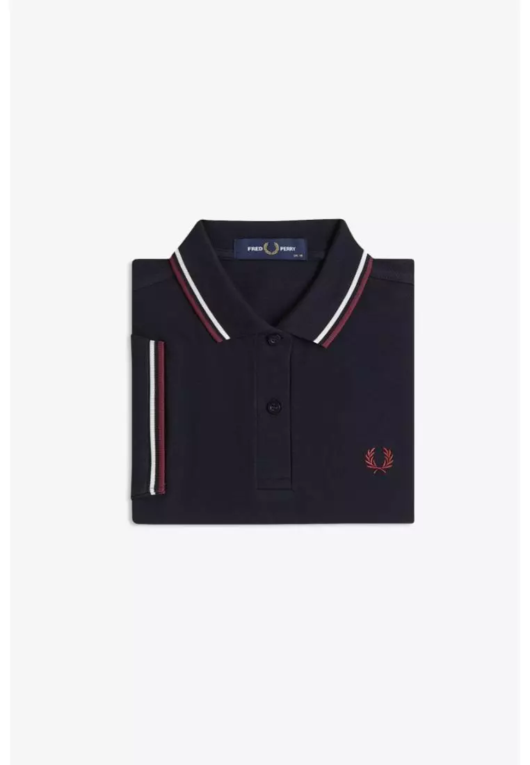 Fred Perry G3600 Twin Tipped Fred Perry Shirt (Navy / Snow White / Oxblood)