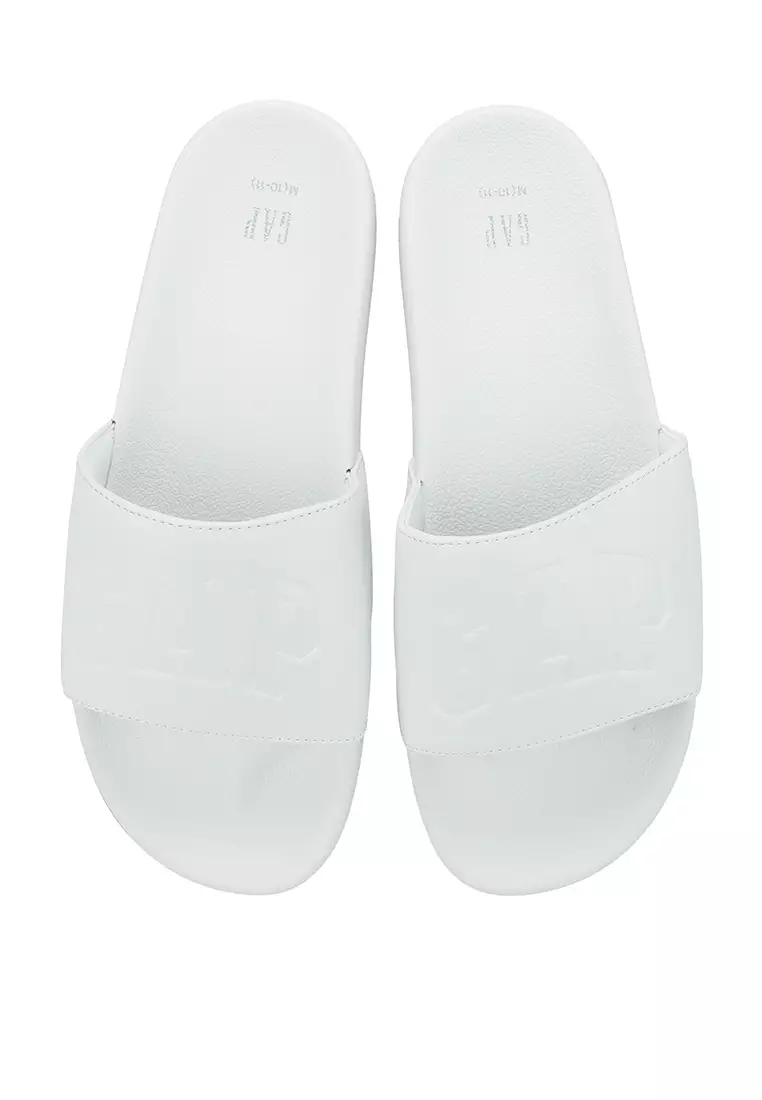 White outlet pool slides