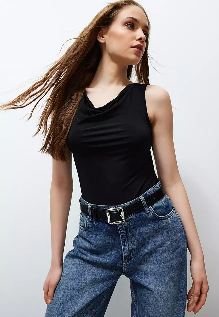 Fitted Cowl Neck Bodysuit