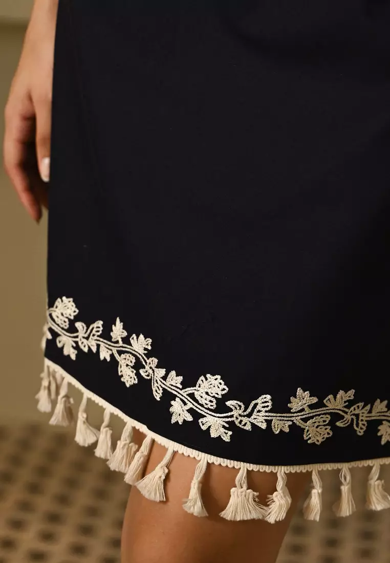 亚麻无袖迷你连衣裙