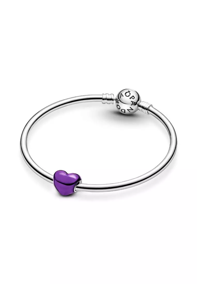 Metallic Purple Heart Charm