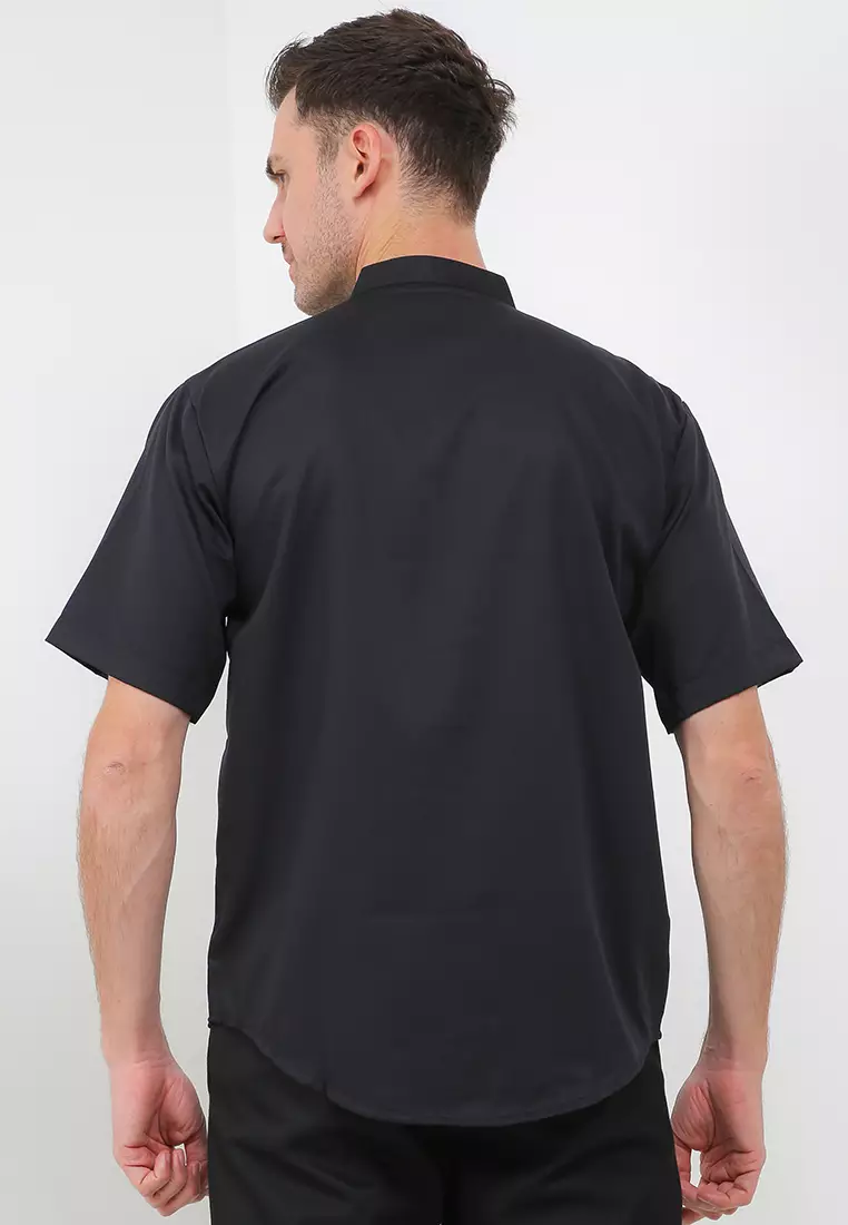 Kemeja Koko Al- Mutakabbiru Stand Collar Shirt Lengan Pendek