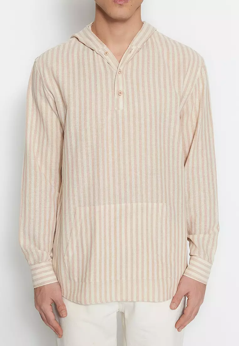 White hooded long best sale sleeve shirt