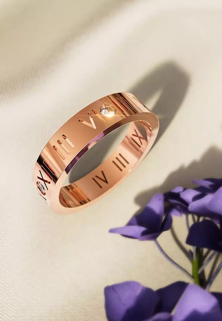 Romanian Numeral Ring In Rose Gold