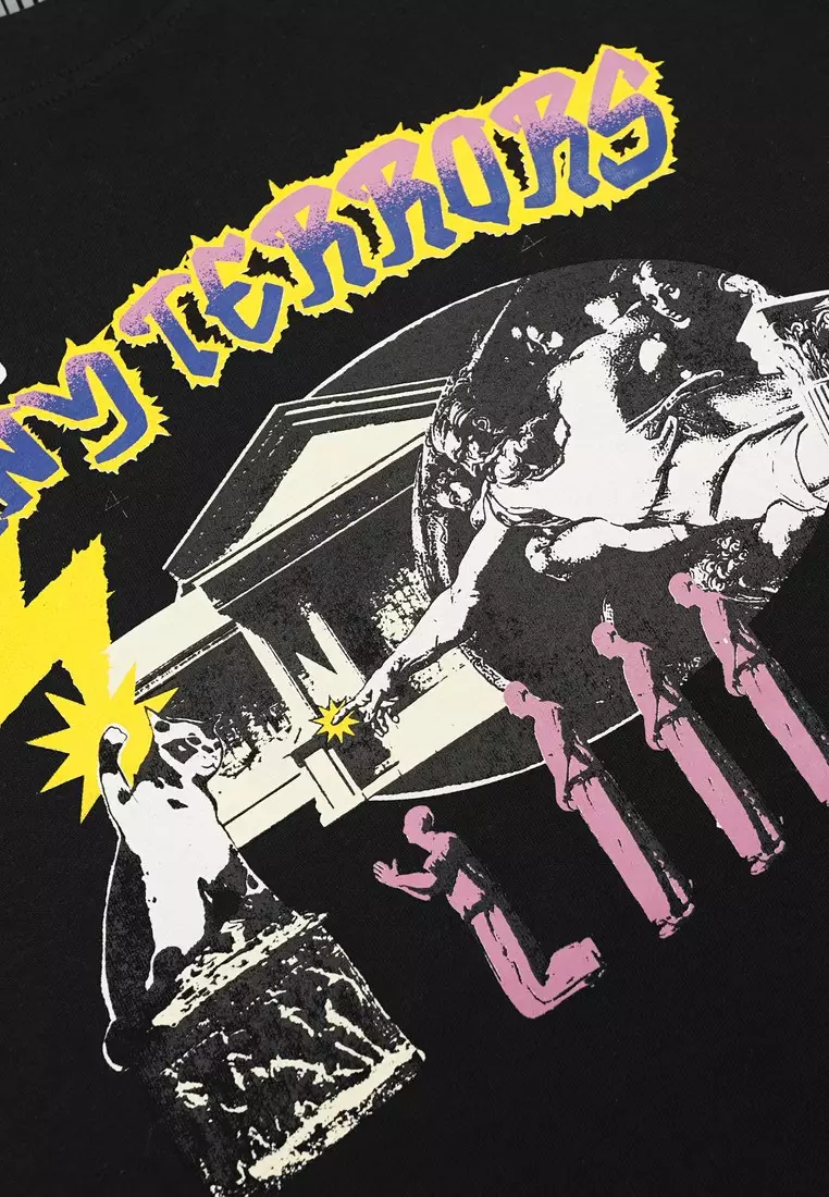 Moutley Men's T-Shirt Short Sleeve Oversized Fit Cotton 16s Tiny Terrors OL-C160125