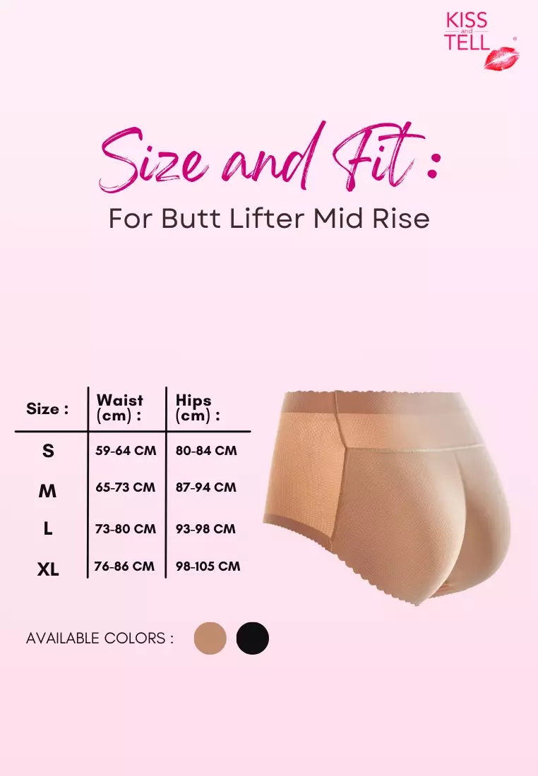 Kalene Butt Lifter Mid Rise Panties Seamless Padded Underwear Hip Pads Enhancer Panty in Nude