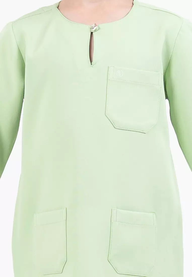 Alain Delon Slim Fit Baju Johor Ayah Anak Sedondon set - 19024504B-42AppleGreen
