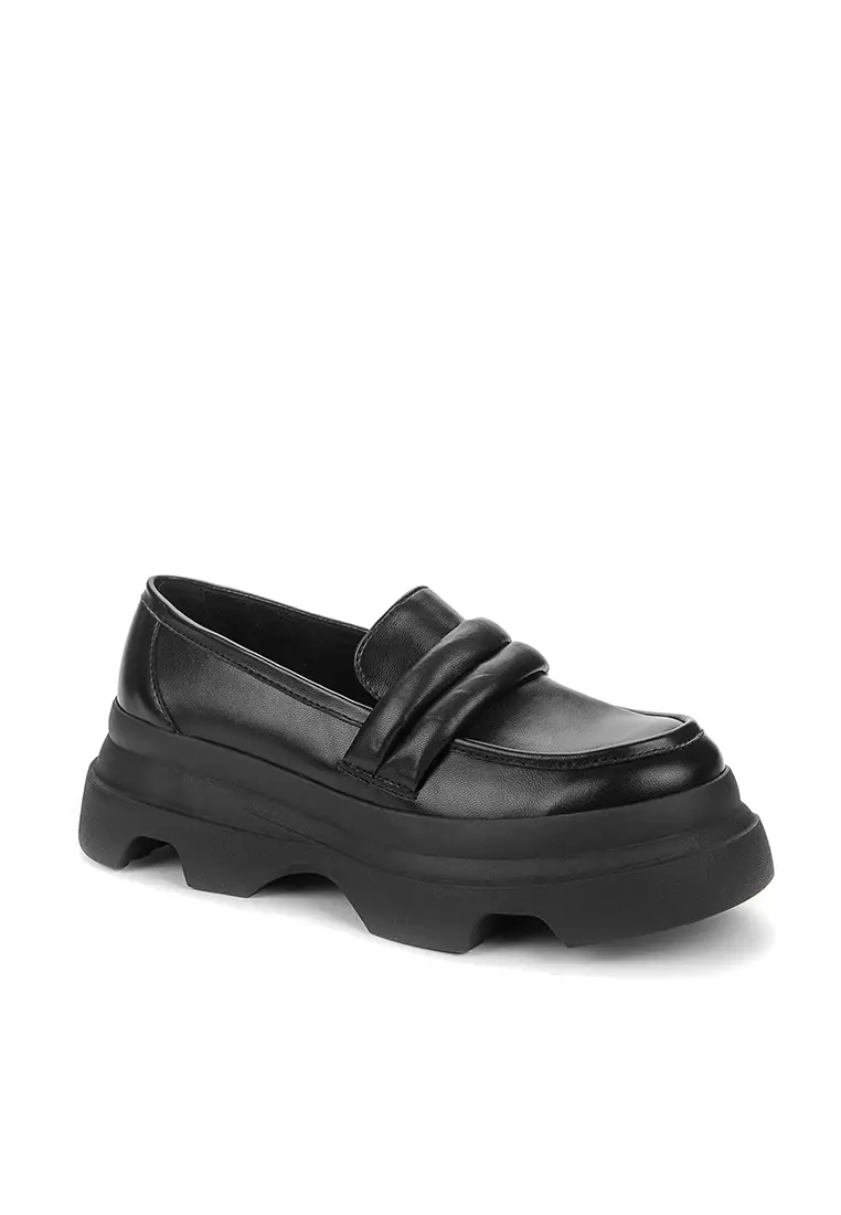 Chunky black sale loafers womens