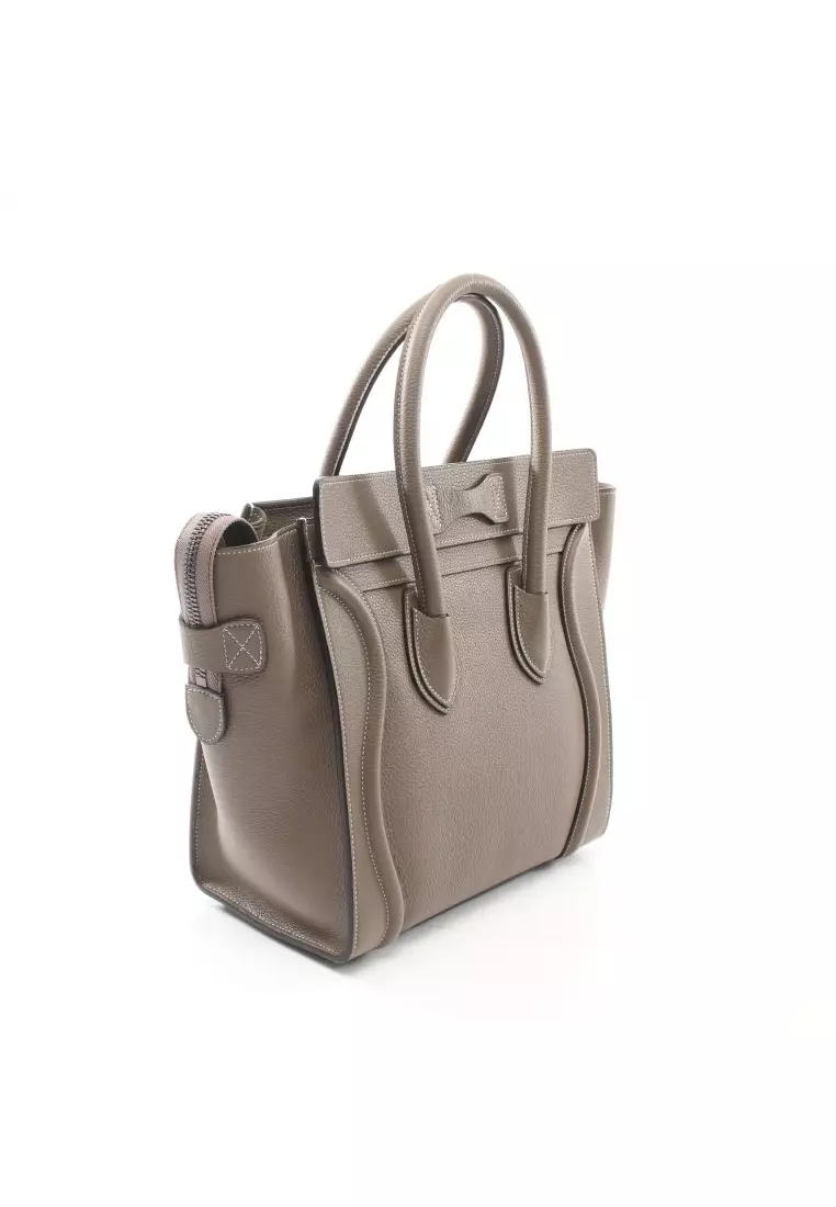 Used Bag CELINE Brown Brown Presbyopia Mini Boston Bag Shoulder