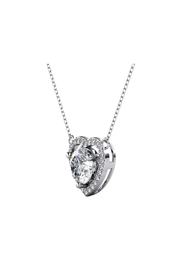 Berlian Moissanite Mon Amour Pendant [GRA CERTIFICATE MOISSANITE DIAMOND] - Kalung 1ct Moissanite Berlian 925 Silver CELESTA by Her Jewellery