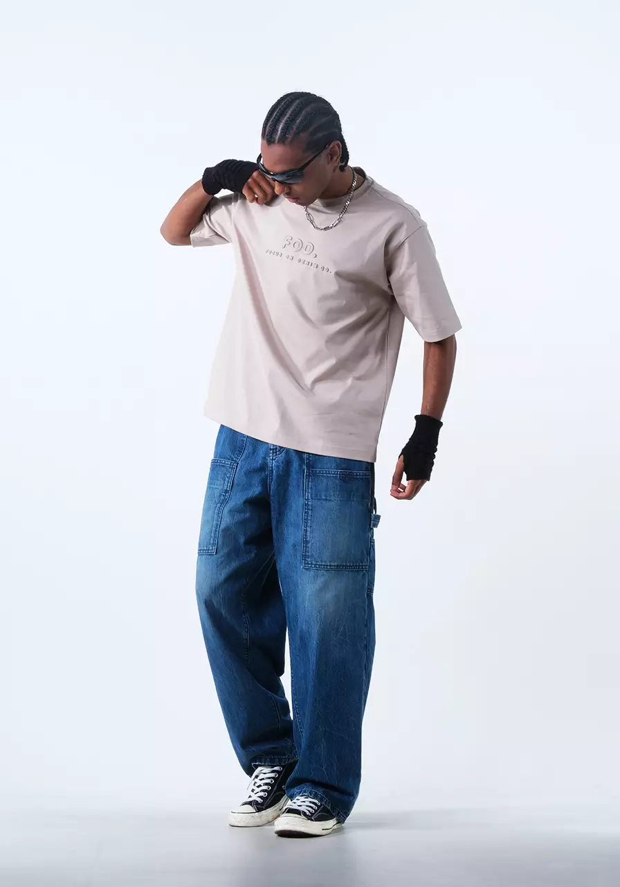 Kaos Pria Boxy Pine Khaki