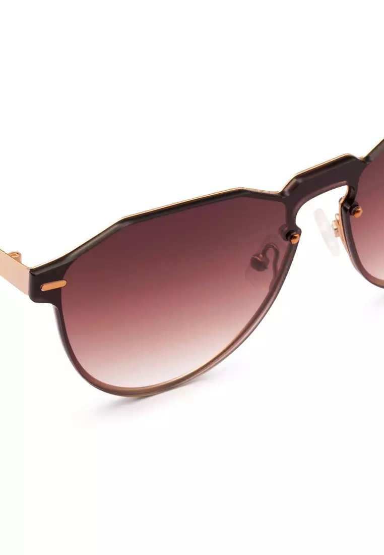 HAWKERS Gold Brown Gradient WARWICK VENM METAL Sunglasses for Men and Women. UV400 Protection. Official Product Designed in Spain