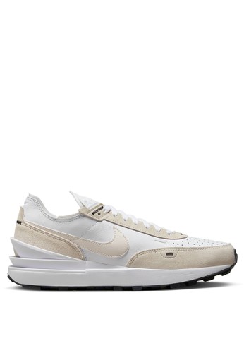 nike waffle all white