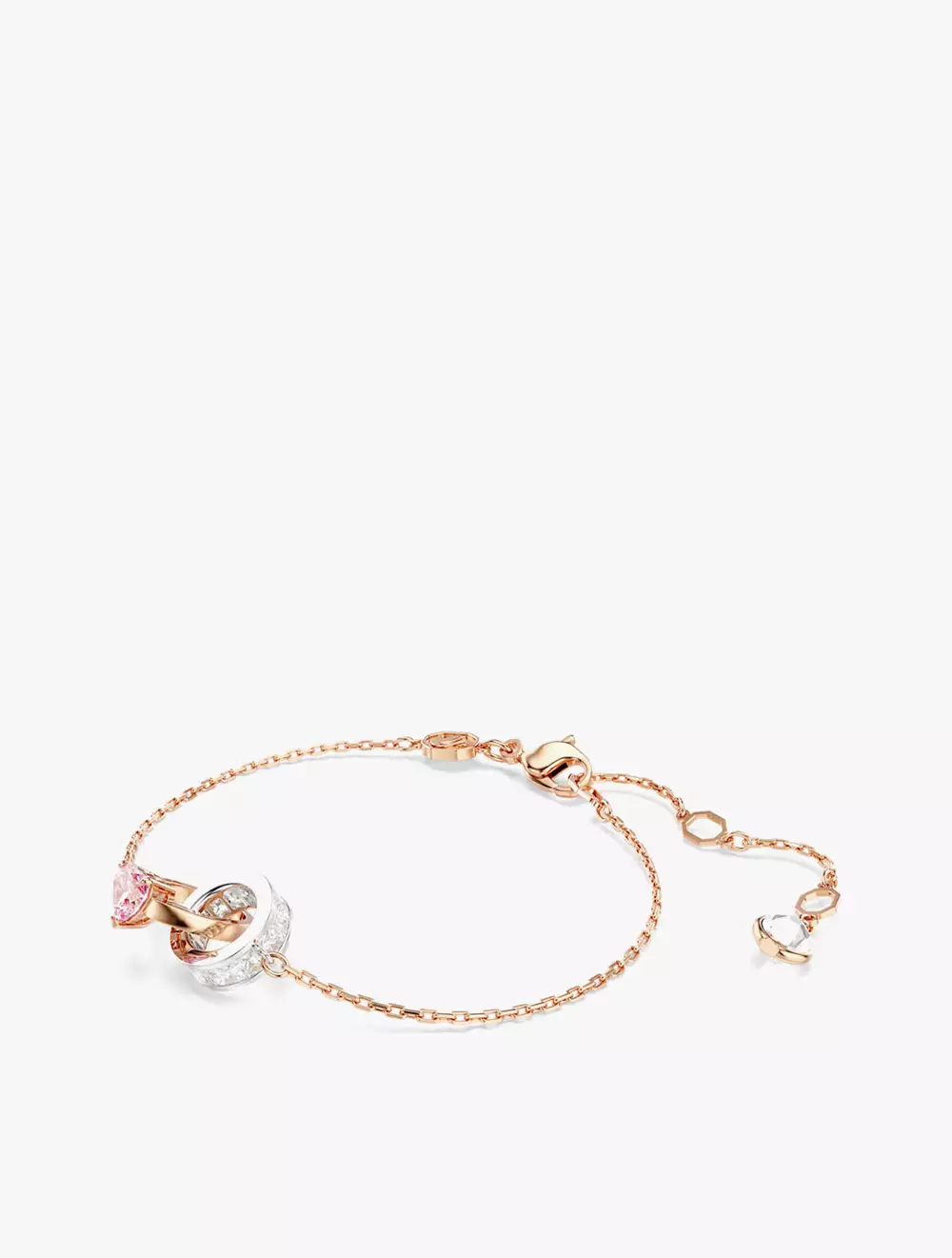 Connexus Bracelet, Mixed Cuts, Heart, Pink, Mixed Metal Finish