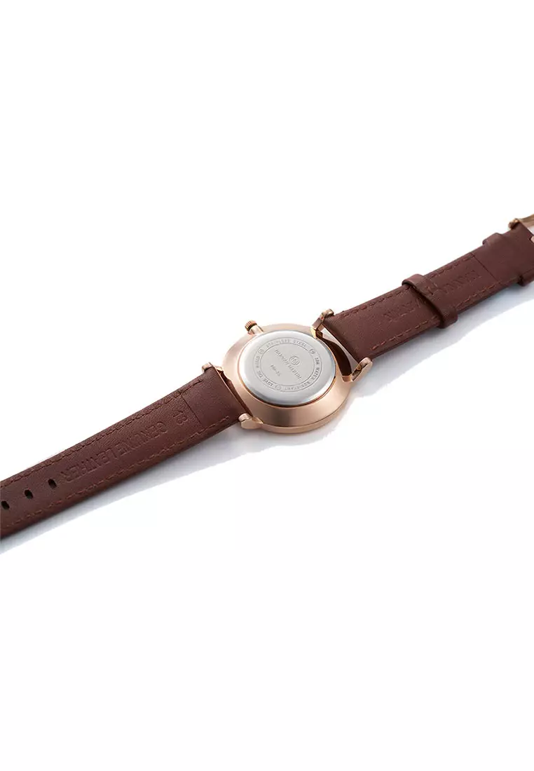Hue Brown 36 Women Leather Wrist Watch