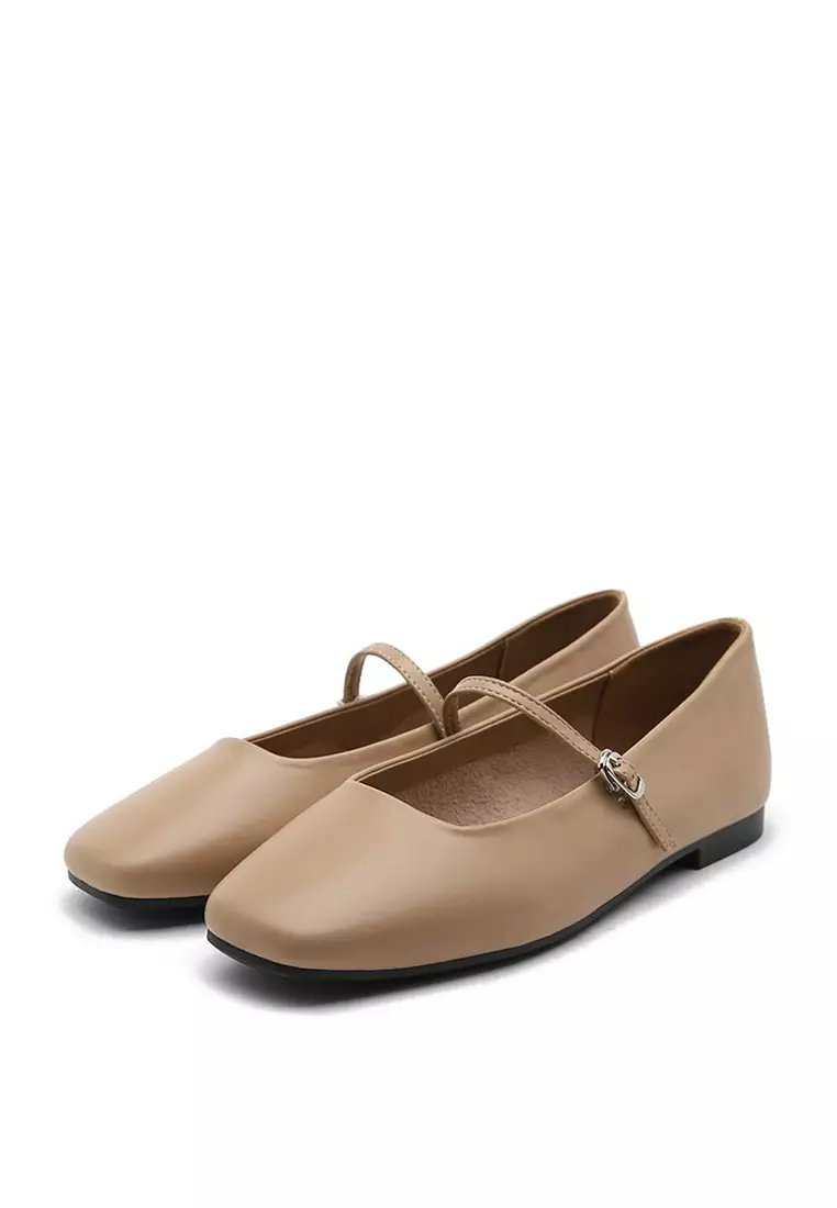 Nhibre Maryjane Flats (1cm) - Beige