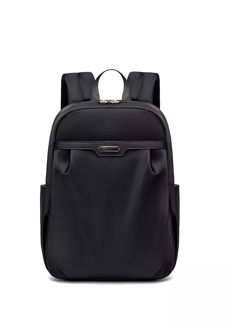 Solid Color 15.6'' Laptop Compartment Light Nylon Waterproof Knapsack Backpack For Women