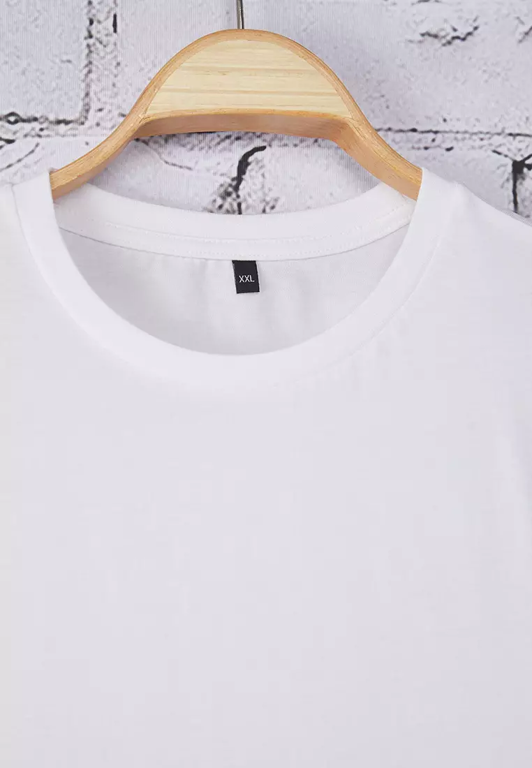 White Regular Fit Crop Plus Size T-Shirt Tbbss25Bf00061