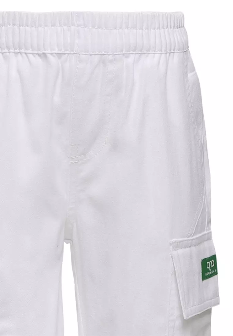 Qna Boy Evan Celana Panjang Cargo Putih