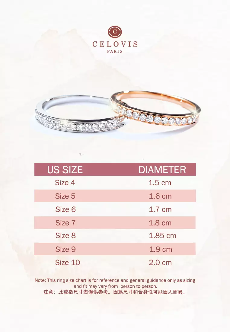 Diamante Single Band with Zirconia Row Ring (Rose Gold)