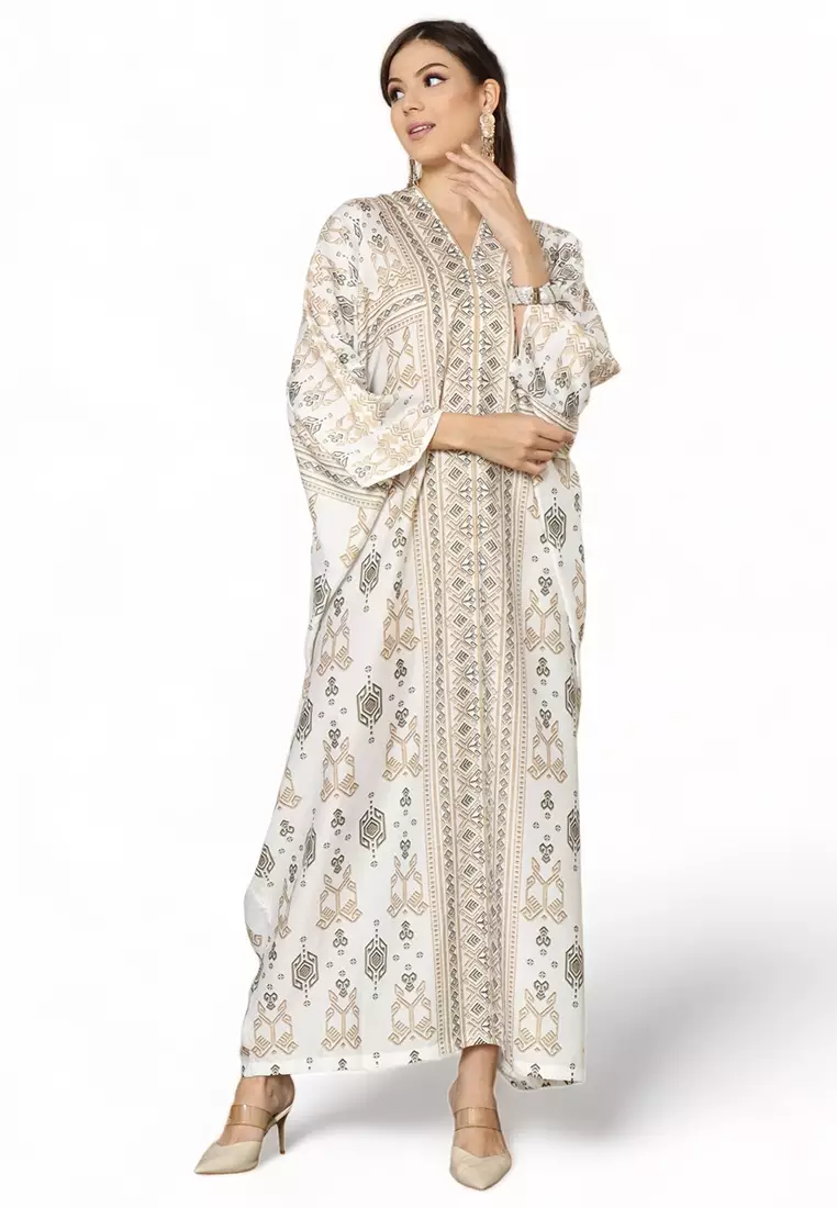 Kanzi Exclusive Long Sleeve Songket Kaftan