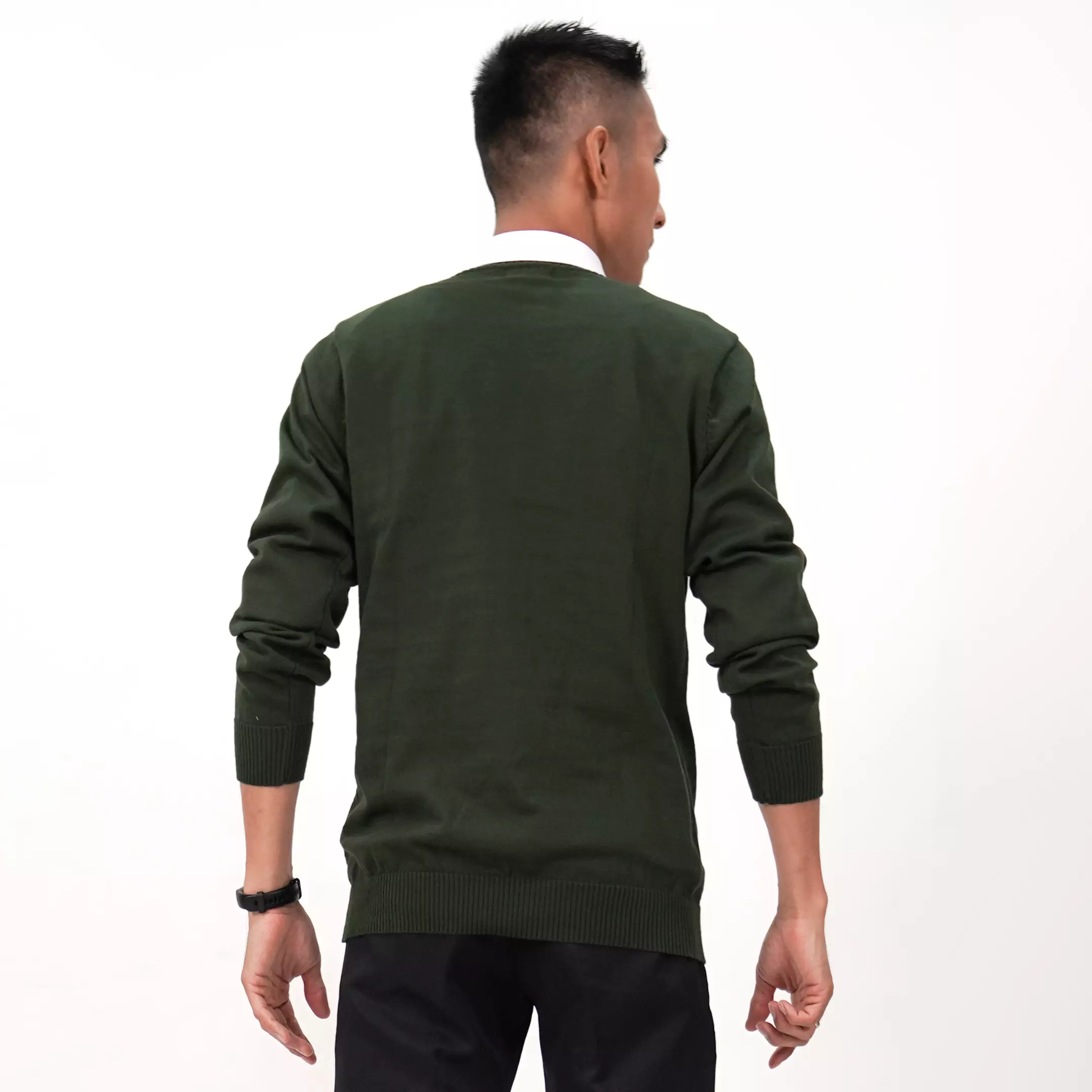 OTNIEL Sweater Rajut Pria O Neck Sweter Leher O Pria Knit Sweater Fashion Pria - ARMY