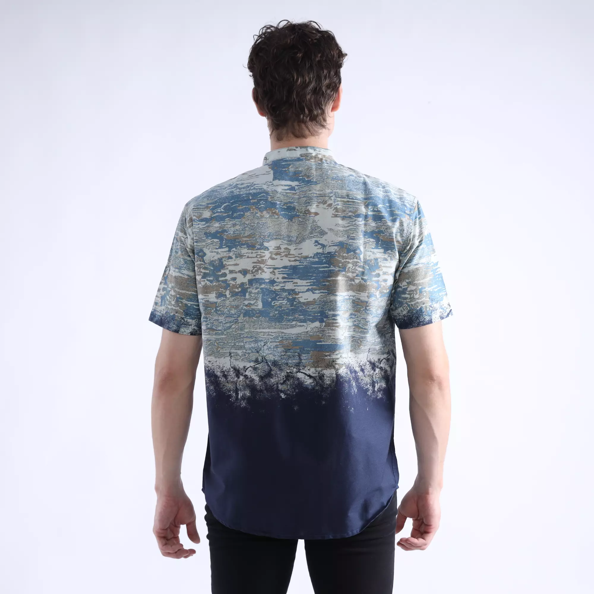 LARUSSO Dawn of Time - Kemeja Koko Printing Pria Lengan Pendek - RITGO