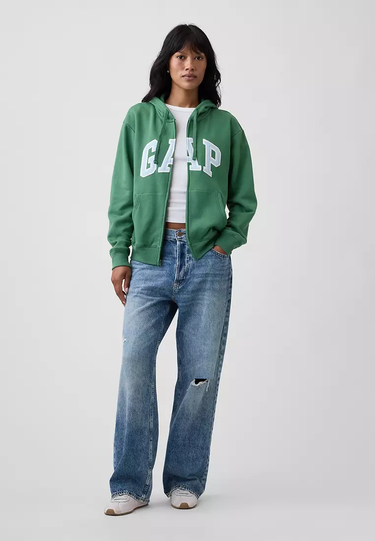 Relaxed Logo Zip Hoodie