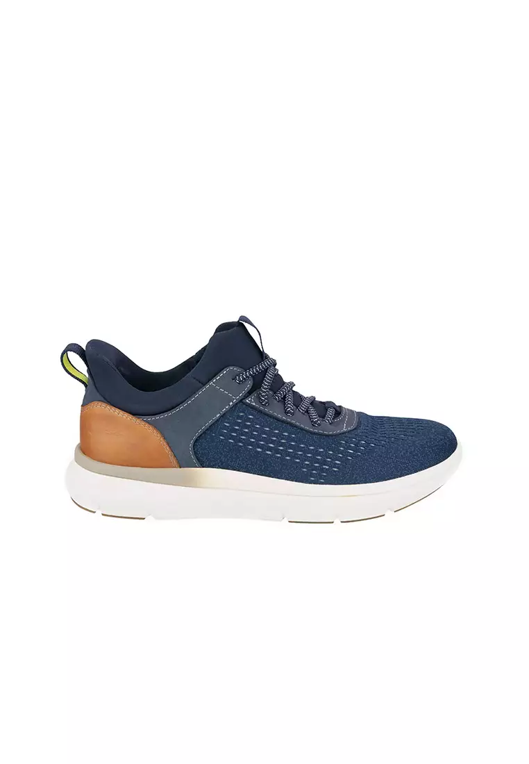 Fleet Knit Elastic Lace Sneaker Navy