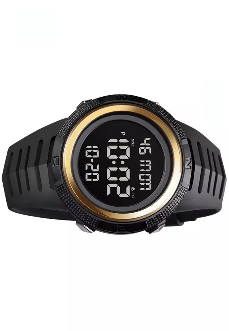 Jam Tangan Sporty Digital Pria Waterproof 50M Strap Tali Material PU BU09 ORIGINAL