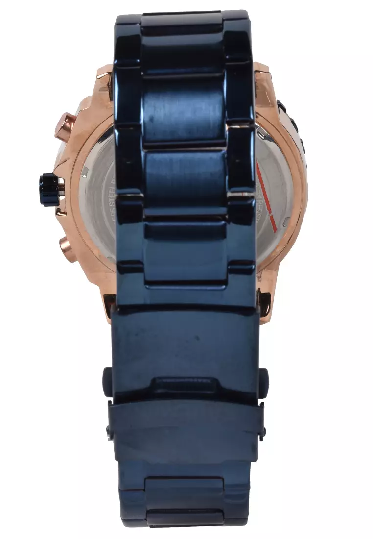 Kademan - Jam Tangan Pria - Rosegold - Blue Stainless Steel Bracelet - 6137-C