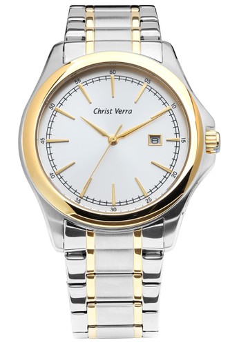 Christ Verra Fashion Men's Watch CV 52204G-13 SLV/SG White Silver Gold Stainless Steel
