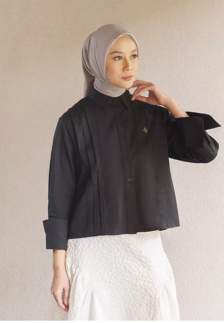 Jenna and Kaia - Felia Top Black - Kemeja Wanita