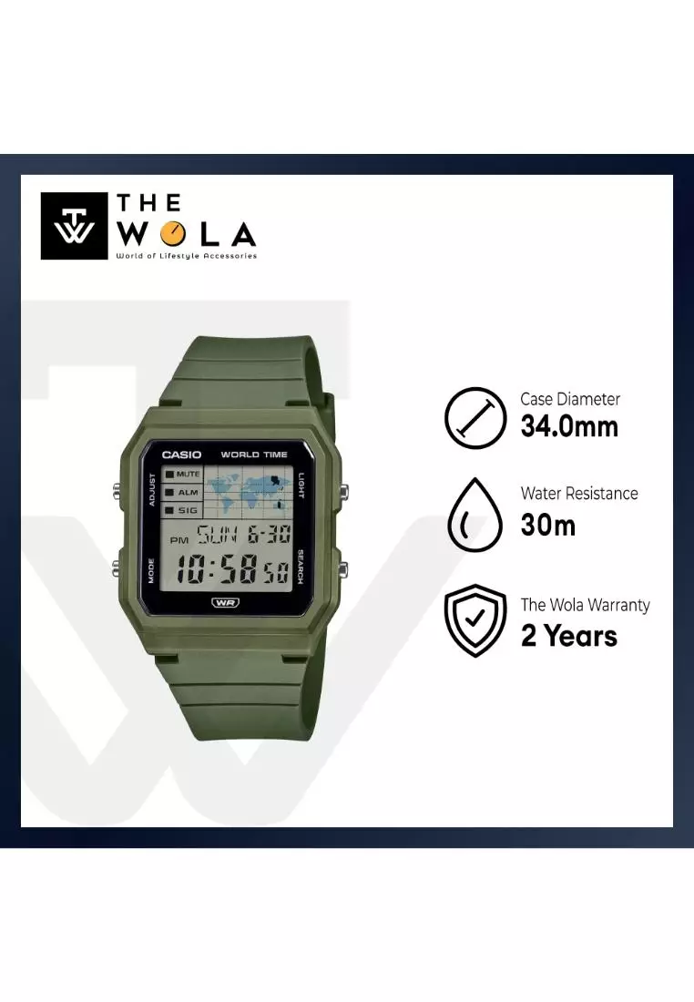 LF-30W-3A Unisex Digital Watch with Green Resin Band