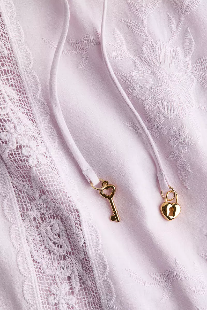 Lace-inset tunic dress