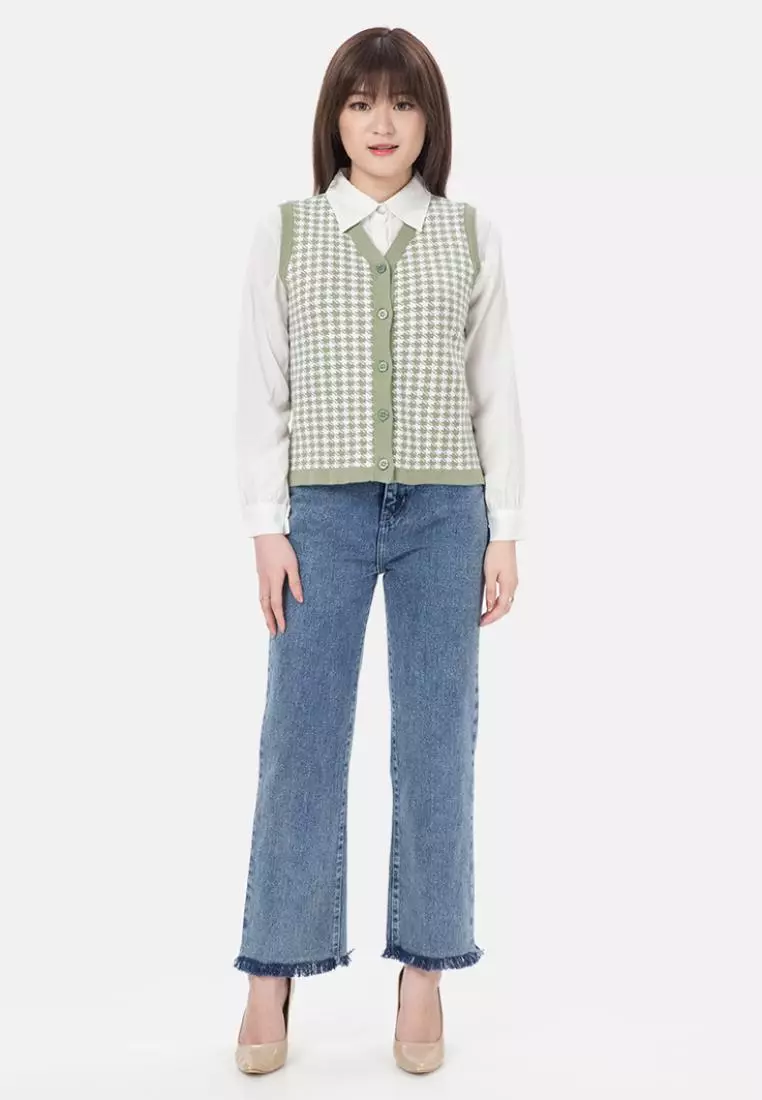 Hazel Vest Knit in Green