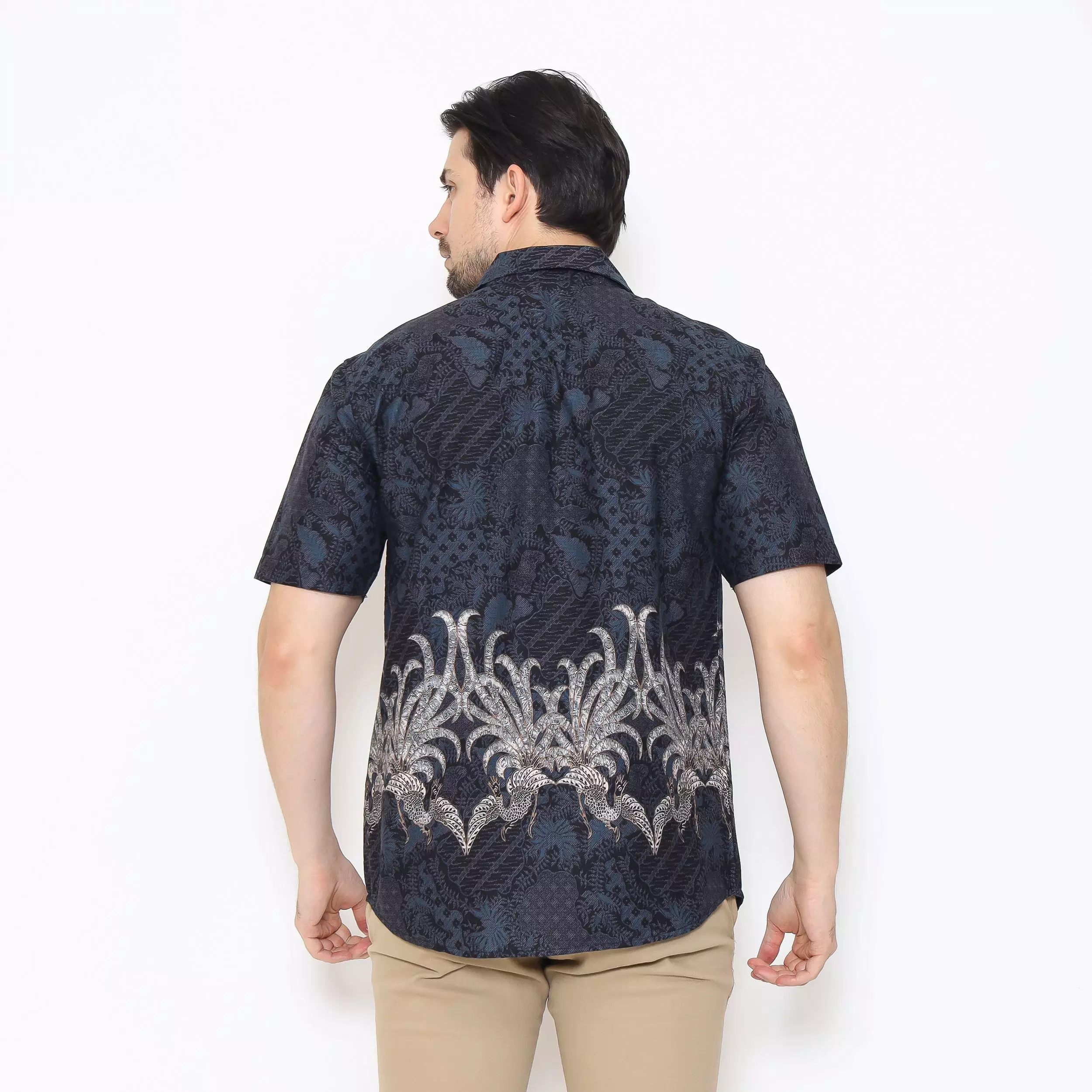 AMK Kemeja Batik Pria Lengan Pendek SHB Ghazan Ss Navy