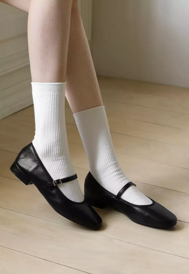 Charlotte Maryjane Flats (2cm) - Black