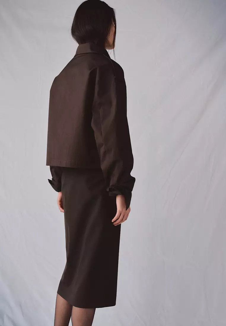 Double-Breasted Cropped Trench Coat