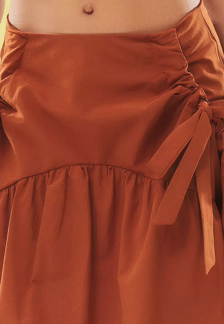 Loose Fit Midi Length Skirt