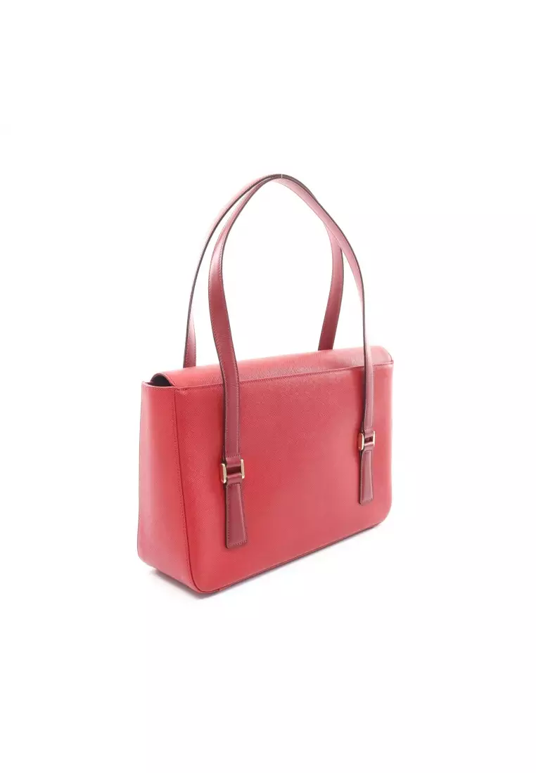 Burberry red 2025 tote bag