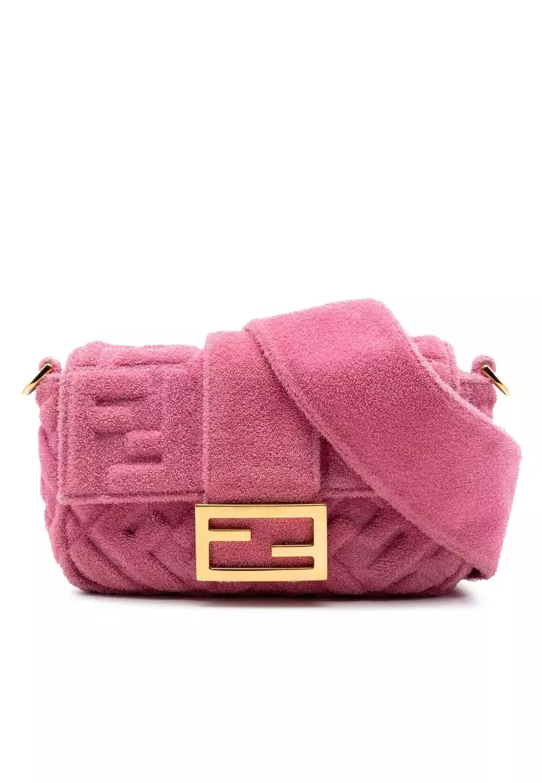 Pre-Loved Fendi Embossed Terry Cloth Ff 1974 Convertible Belt Baguette