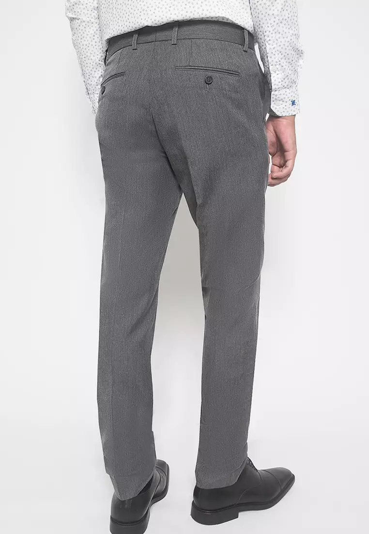 Johnwin - Celana Formal - Abu - Polyester - Slim Fit - F.969.010.118.C