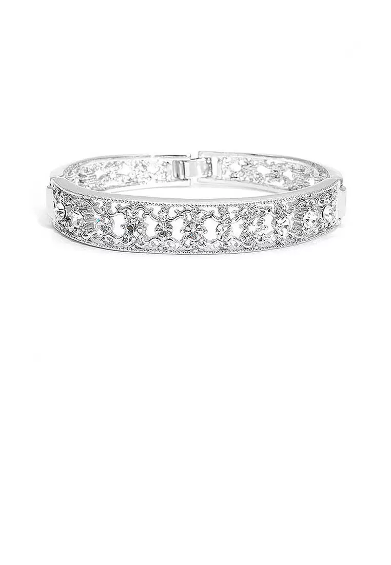 Antique Bangle with Silver CZ Bead
