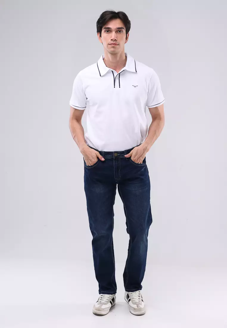 Denim Long Pants Slim Tapered Fit Stretch