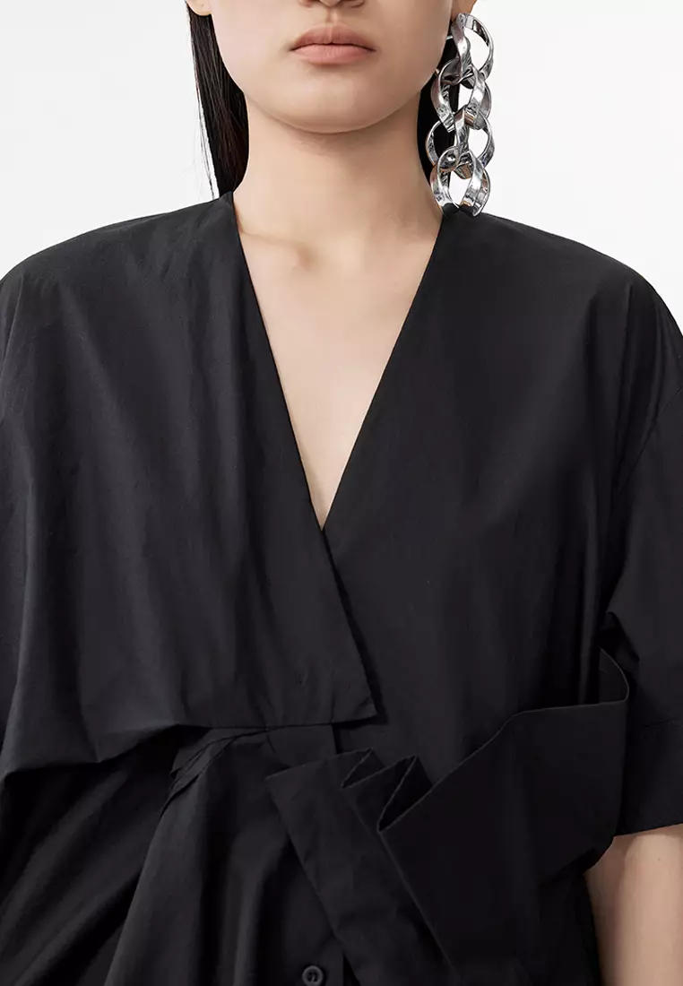 100% Cotton 3D Pattern Oversized Short-Sleeve Shirt