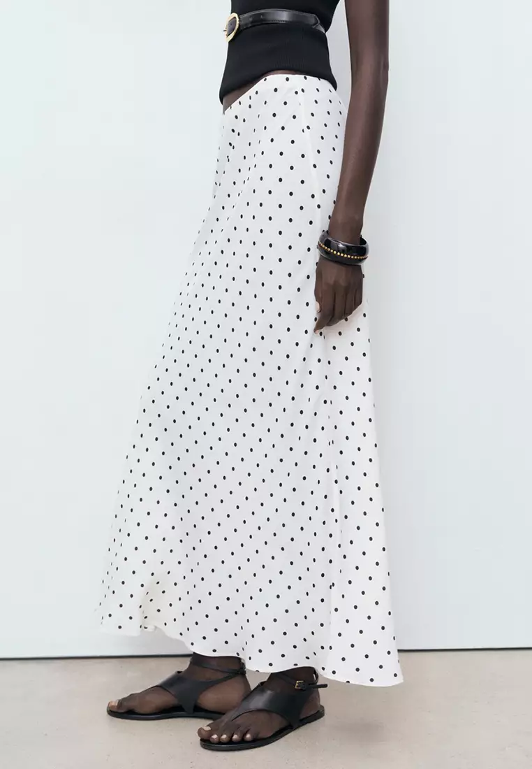 Maxi Skirt Mango White Midi Skirt Buy Mango Long Polka-Dot Skirt