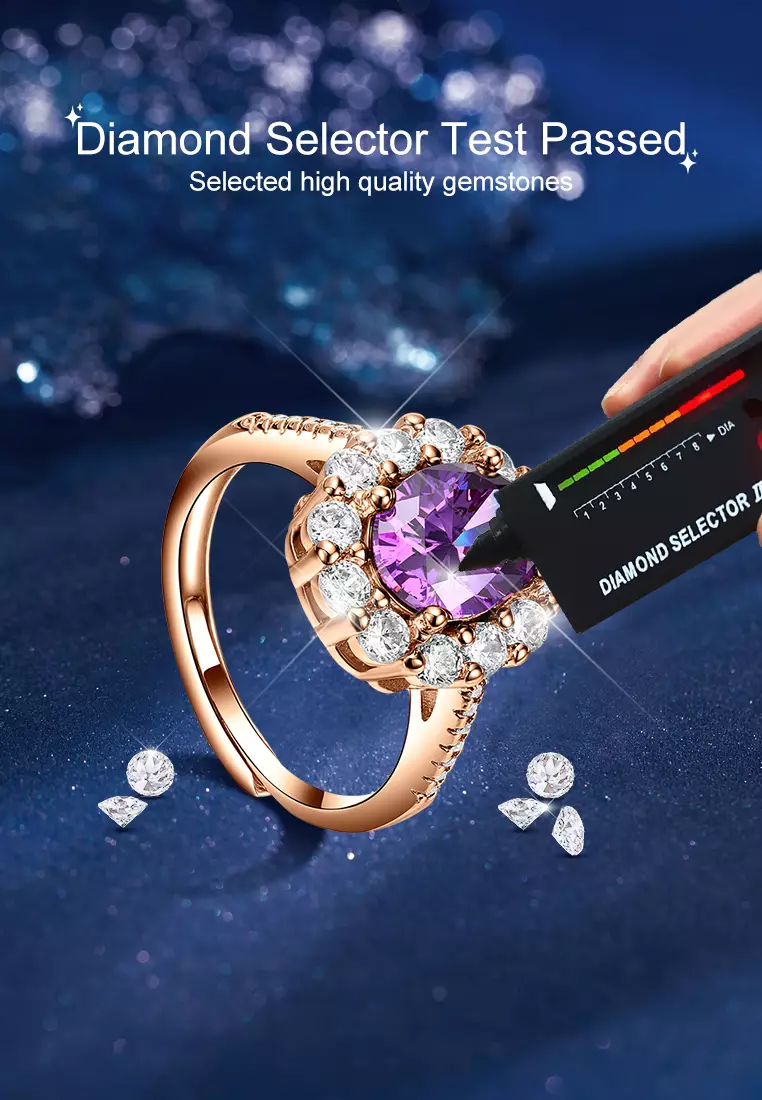 Cincin Wanita Original Perhiasan Berlian Tunangan Ukuran Bebas Korea Cincin Cewek Rings